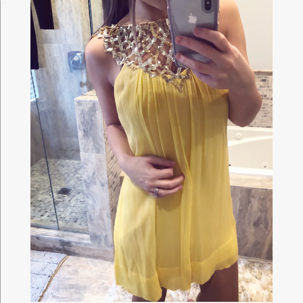 BCBG low back sequin detail dress